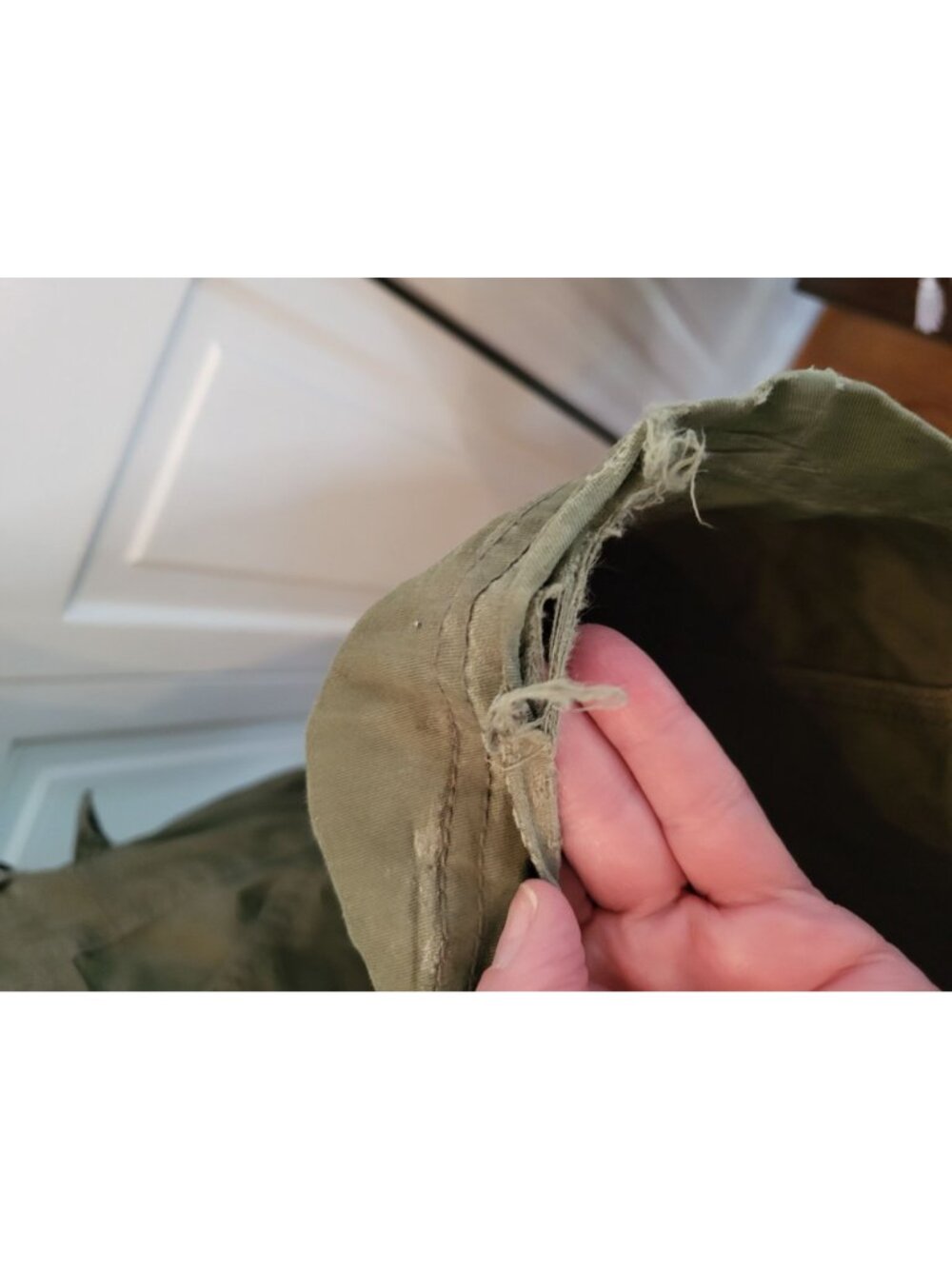 BBJ Olive Green Wide Leg Cargo Pants Pocket 11/30 Grunge Military Y2K Streetwear - Picture 5 of 7